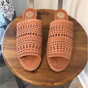 Vince Camuto Low Wedge Leather Sandals